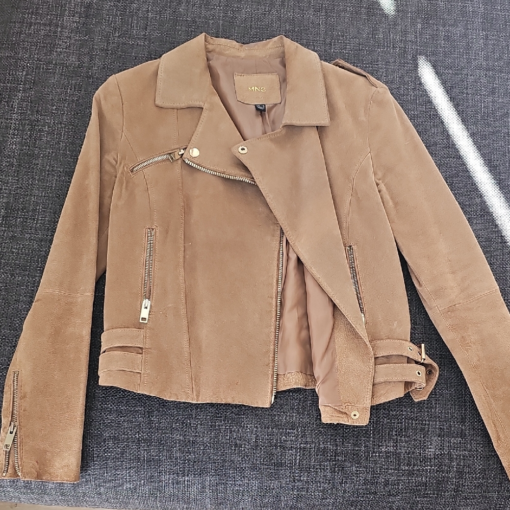 Mango Women's Tan Suede Jacket